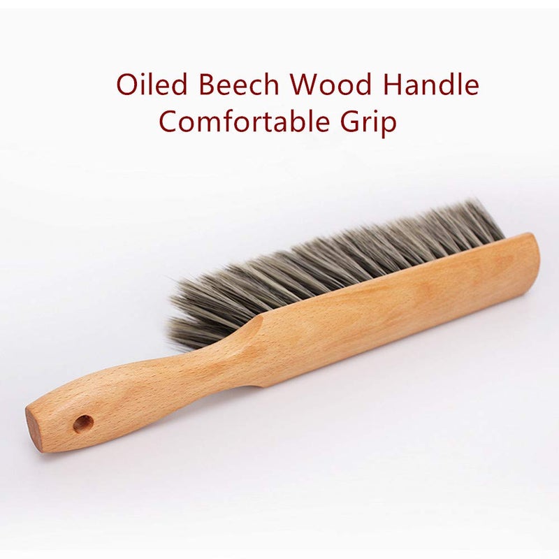 OAKART Hand Brush Soft Bristles Wooden Handle Small Hand Sweeper Brush 14 Inch Long (Gray) - Image 4